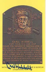 Carl Hubbell autograph