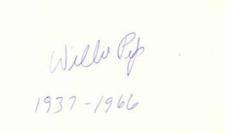 Willie Pep autograph