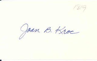 Joan B. Kroc autograph