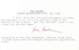 Red Barber autograph