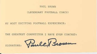 Paul Brown autograph