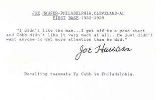 Joe Hauser autograph