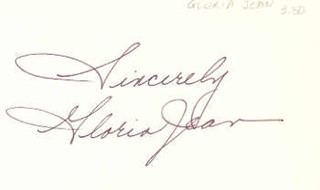 Gloria Jean autograph