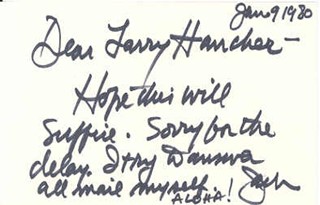 Jack Lord autograph