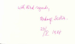Rudolf Serkin autograph