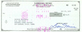 Lorenzo Music autograph