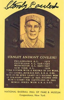 Stanley Coveleski autograph