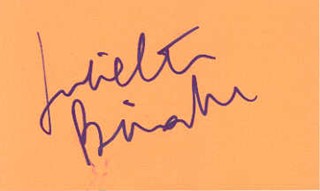 Juliette Binoche autograph