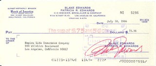 Blake Edwards autograph