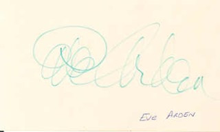 Eve Arden autograph