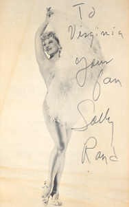 Sally Rand autograph