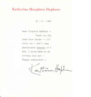 Katharine Hepburn autograph
