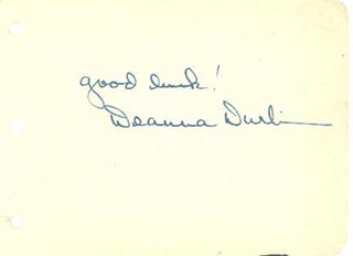 Deanna Durbin autograph