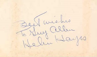 Helen Hayes autograph