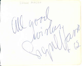 Signe Hasso autograph