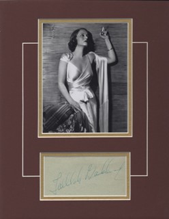 Tallulah Bankhead autograph