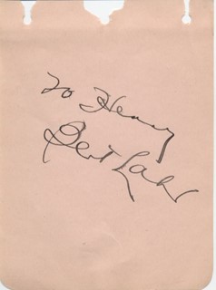 Bert Lahr autograph