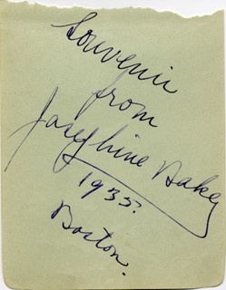 Josephine Baker autograph