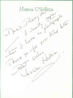 Maureen O'Sullivan autograph
