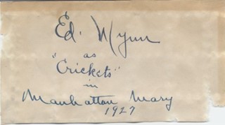 Ed Wynn autograph