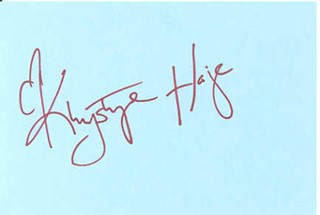 Khrystyne Haje autograph