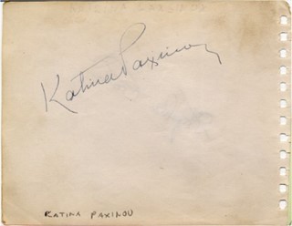 Katina Paxinou autograph
