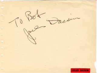 Jules Dassin autograph