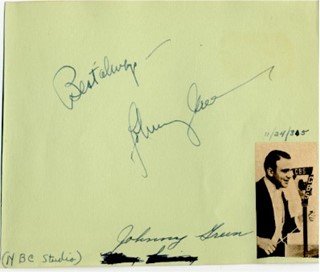 Johnny Green autograph