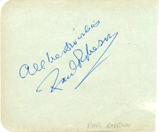 Paul Robeson autograph