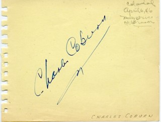 Charles Coburn autograph