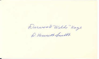Darwood 'Waldo' Kaye autograph