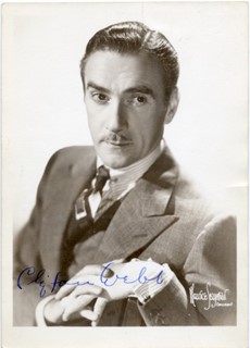 Clifton Webb autograph