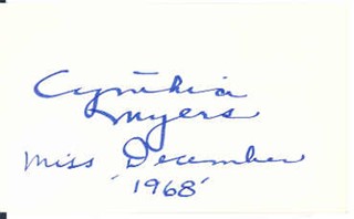 Cynthia Myers autograph