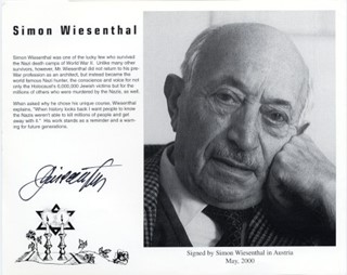 Simon Wiesenthal autograph
