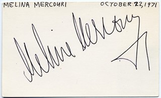 Melina Mercouri autograph