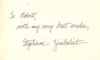 Stephanie Zimbalist autograph