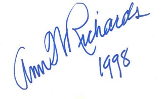 Ann Richards autograph