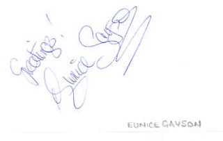 Eunice Gayson autograph