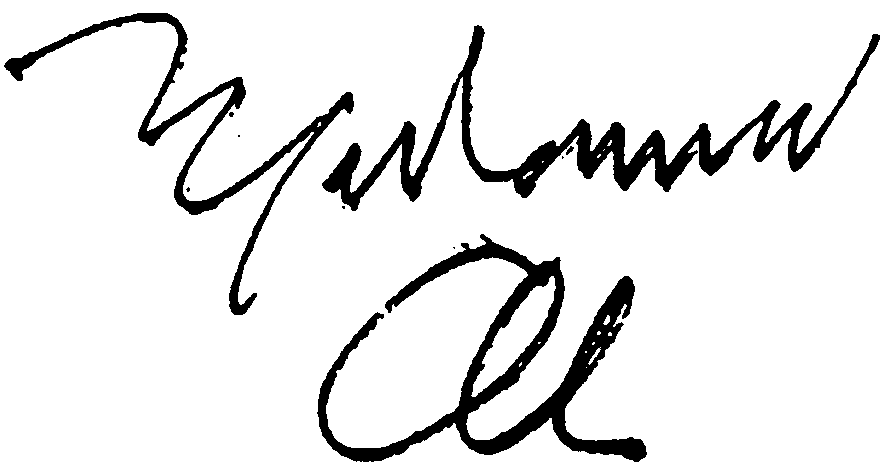 Muhammad Ali autograph facsimile