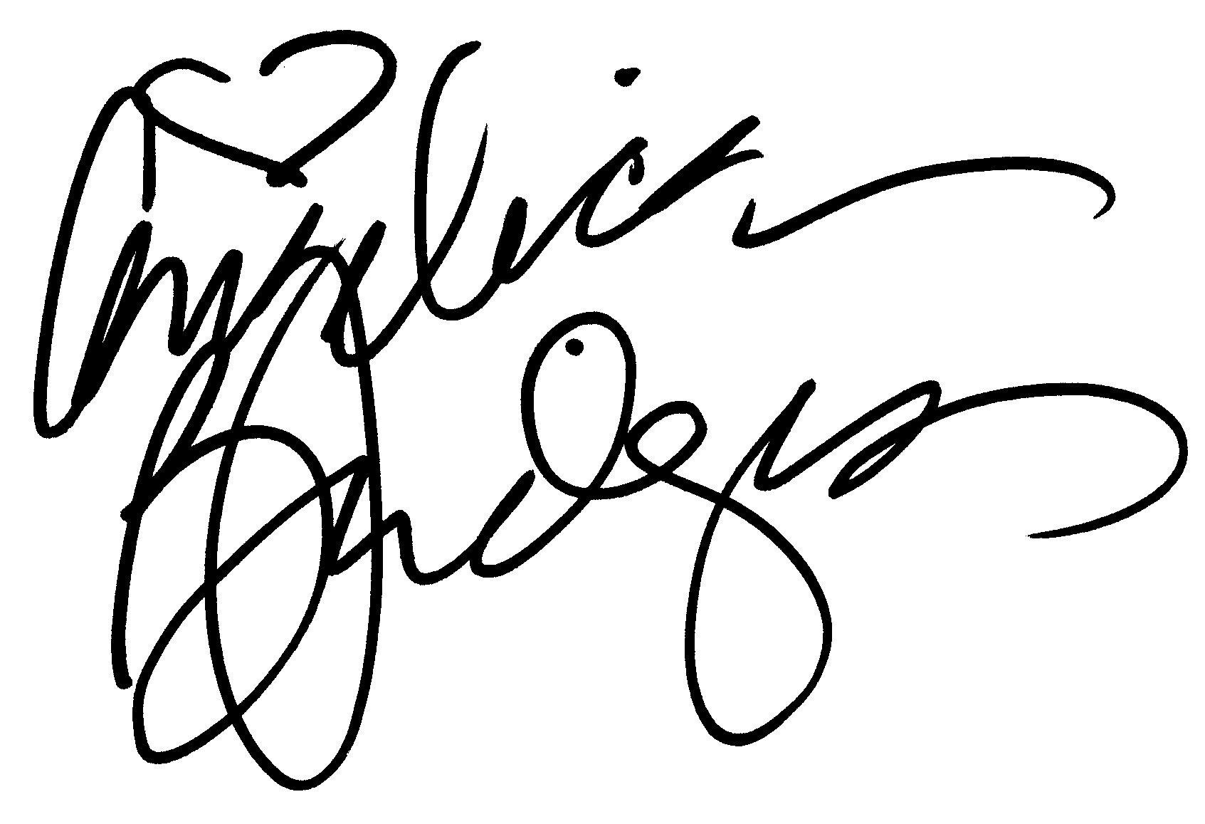 Angelica Bridges autograph facsimile