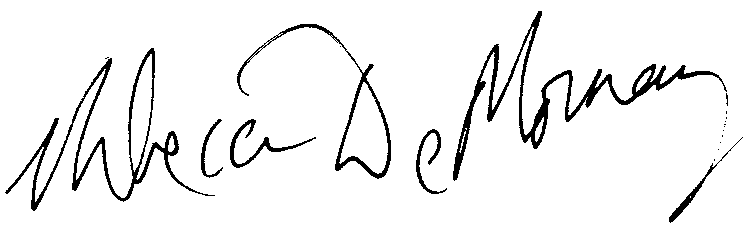 Rebecca De Mornay autograph facsimile