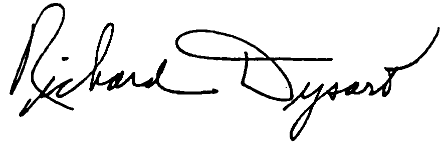 Richard Dysart autograph facsimile