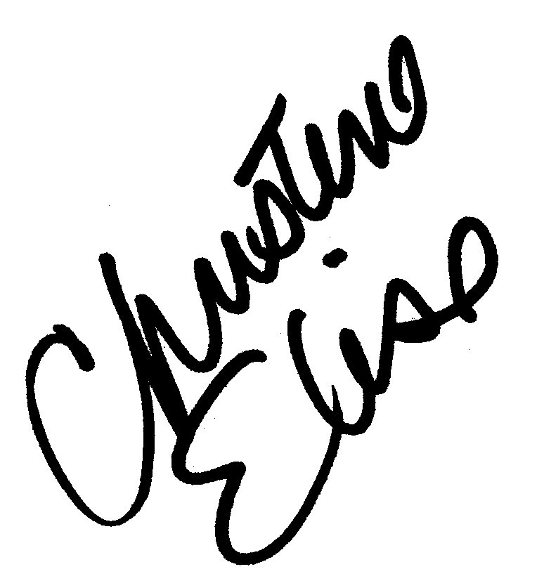 Christine Elise autograph facsimile