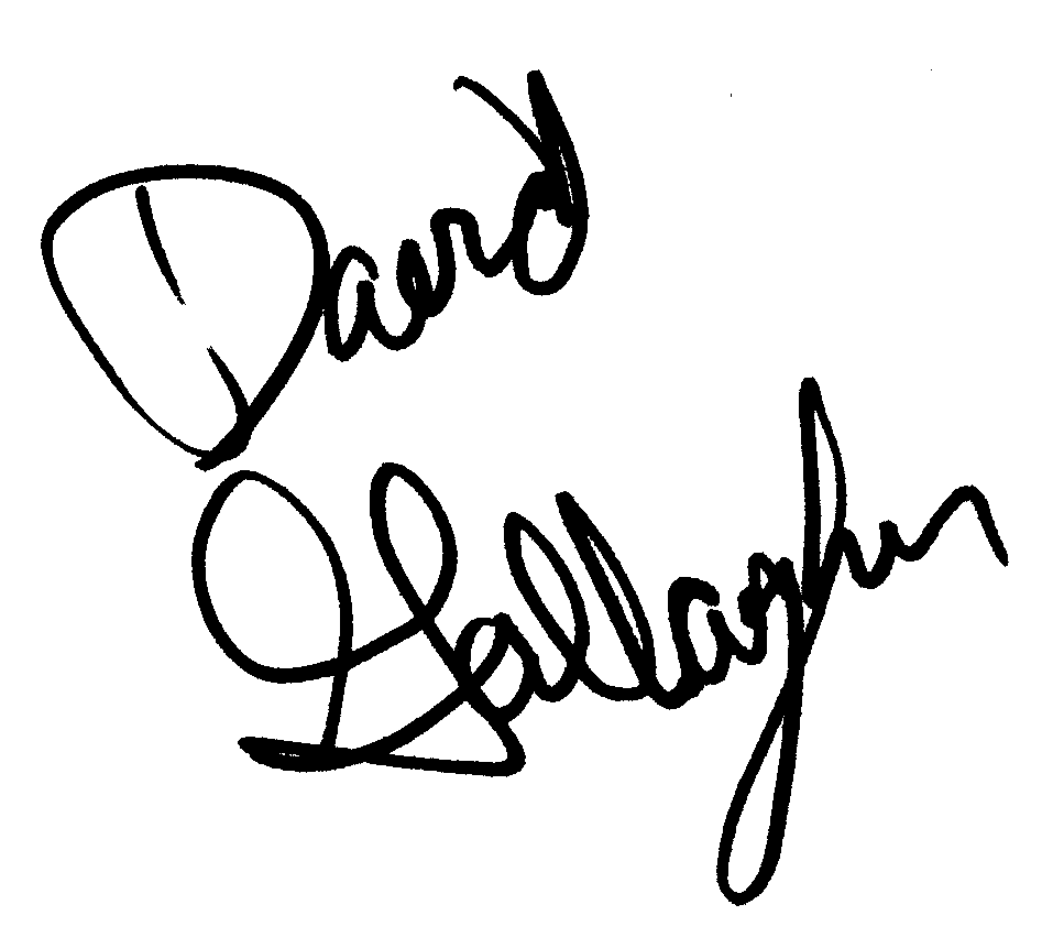 David Gallagher autograph facsimile