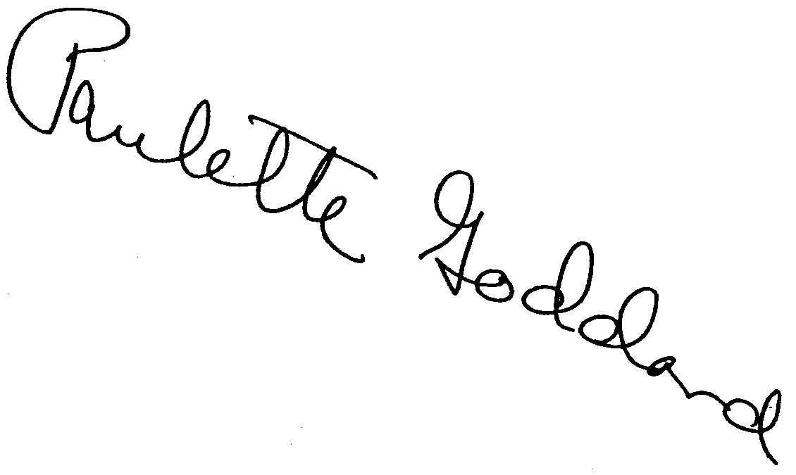 Paulette Goddard autograph facsimile