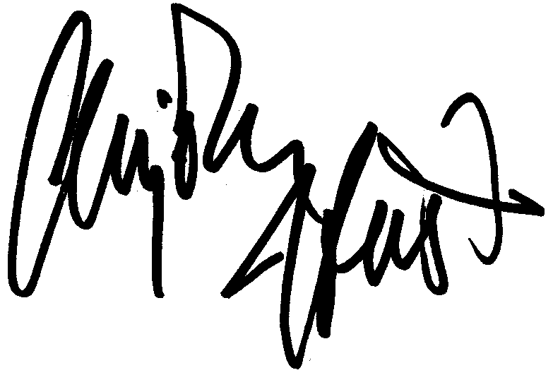 Anjelica Huston autograph facsimile