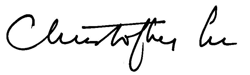 Christopher Lee autograph facsimile
