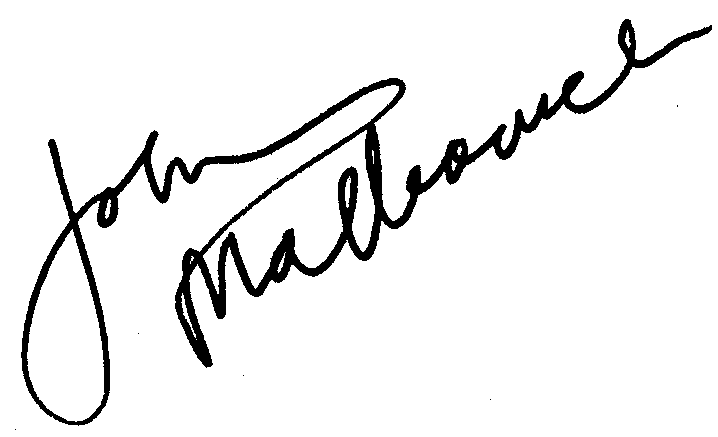 John Malkovich autograph facsimile