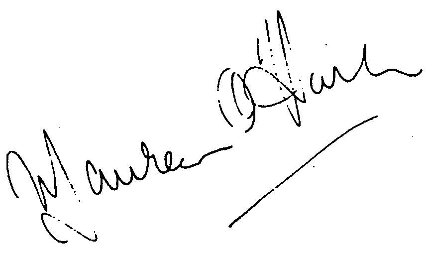 Maureen O'Hara autograph facsimile