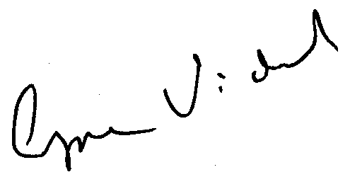 Gore Vidal autograph facsimile